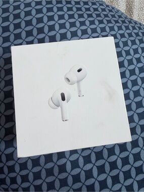Apple AirPods Pro Box in White with Black Text